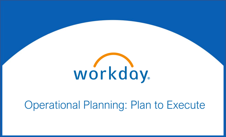 Operational Planning: Plan to Execute
